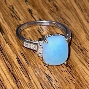 Blue Opal Sterling Silver 925 Ring